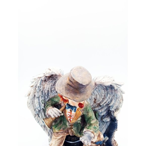 Clown with Angel Wings with Trumpet & Dog 9 Inches Tall Vintage 1980s Ceramic - Picture 16 of 16